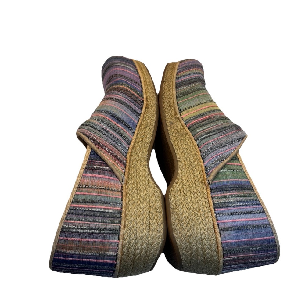 Dansko Pro Clogs Slip On Shoes Womens 41/10.5 Multicolor Pastel Jute Wedge Heel - Picture 5 of 9